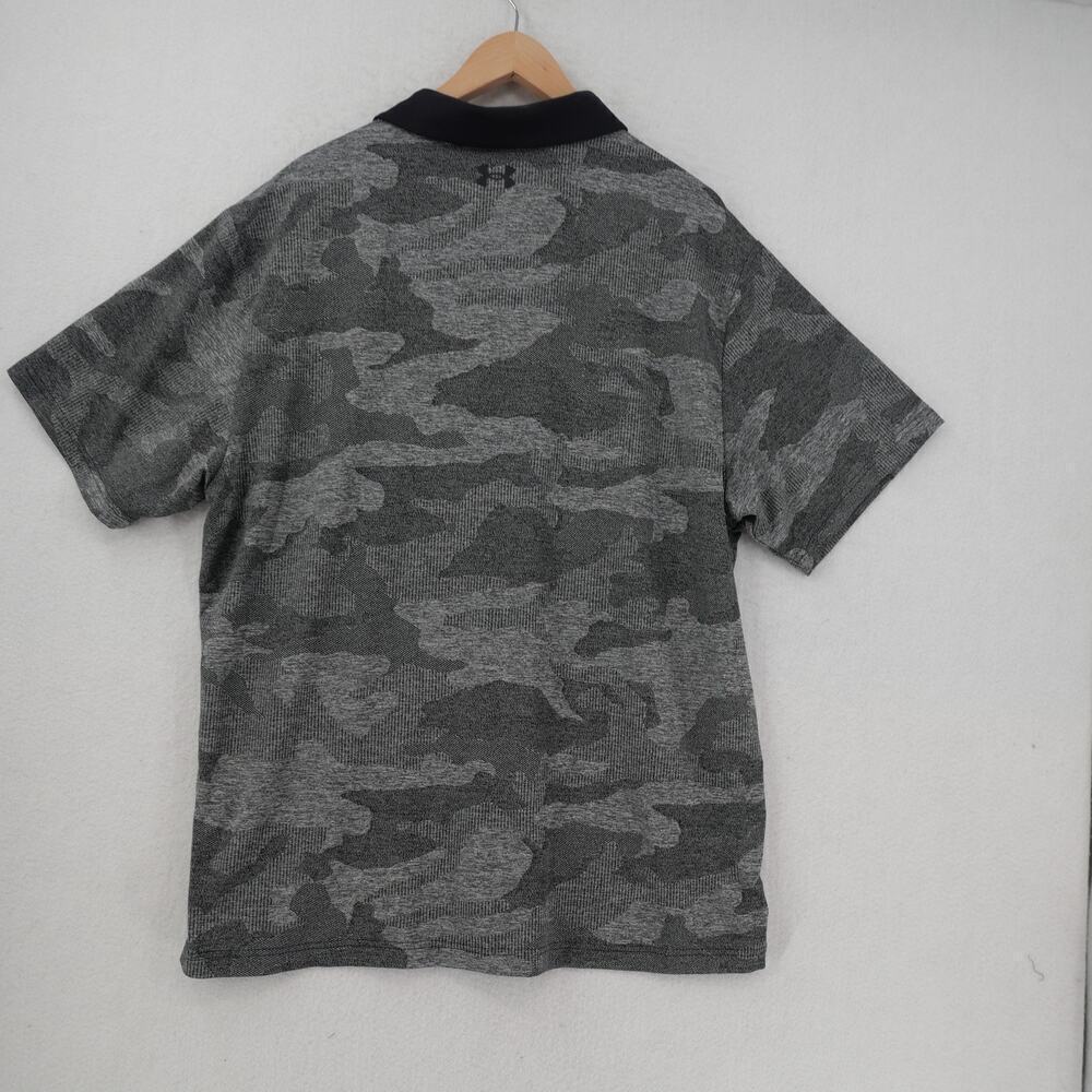 Under Armour Men's 2Xl UA Playoff Camo Jacquard Polo Shirt Black Gray - Picture 9 of 10